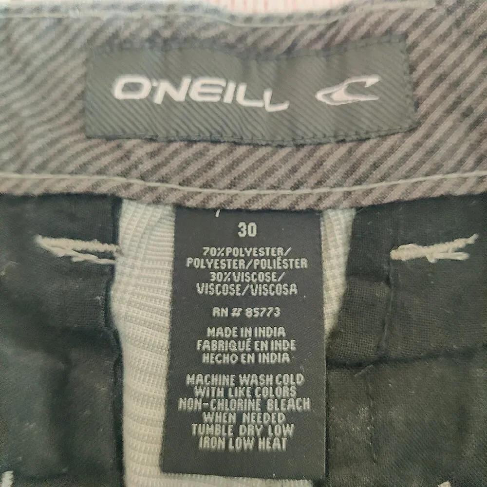 O'Neill plaid flat front chino shorts sz 30